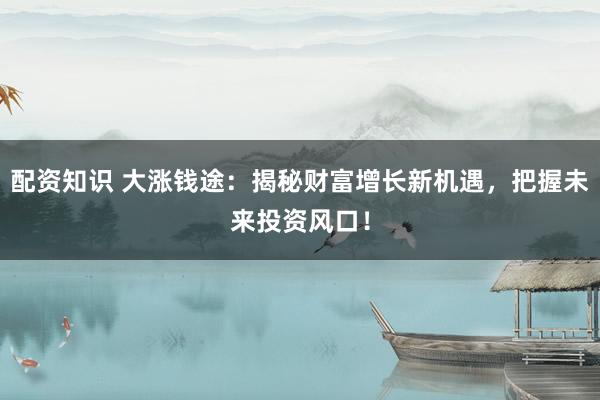 配资知识 大涨钱途：揭秘财富增长新机遇，把握未来投资风口！