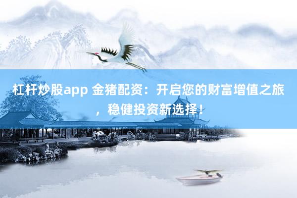 杠杆炒股app 金猪配资：开启您的财富增值之旅，稳健投资新选择！