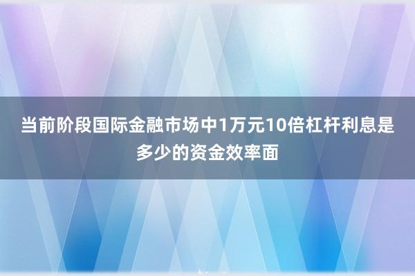 当前阶段国际金融市场中1万元10倍杠杆利息是多少的资金效率面