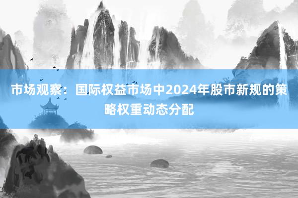 市场观察:国际权益市场中2024年股市新规的策略权重动态分配
