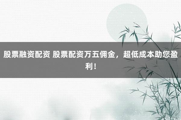 股票融资配资 股票配资万五佣金，超低成本助您盈利！