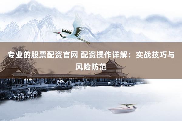 专业的股票配资官网 配资操作详解：实战技巧与风险防范