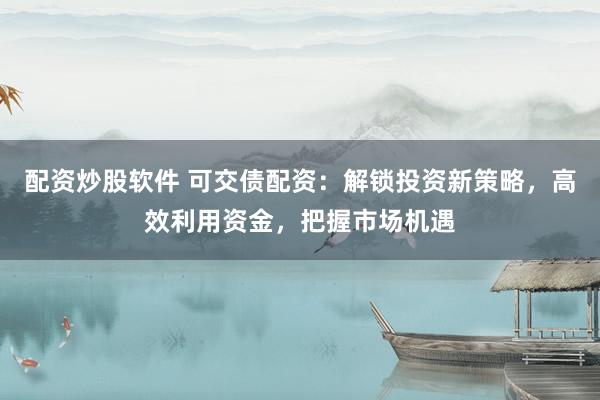 配资炒股软件 可交债配资：解锁投资新策略，高效利用资金，把握市场机遇