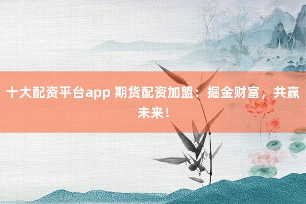 十大配资平台app 期货配资加盟：掘金财富，共赢未来！