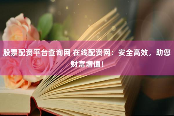股票配资平台查询网 在线配资网：安全高效，助您财富增值！